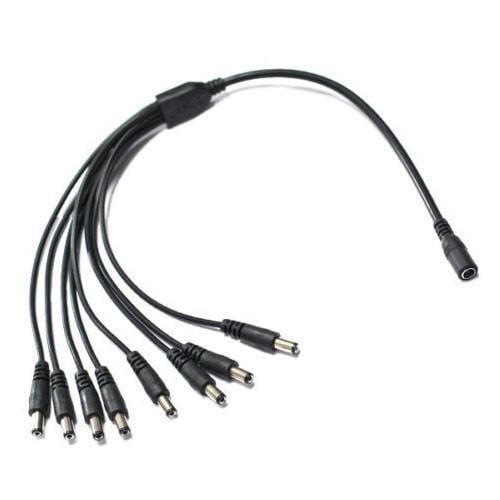 Сплиттер разветвитель питания для камер 1x8 5,5x2,1 мм CCTV 40 см Black (312668)