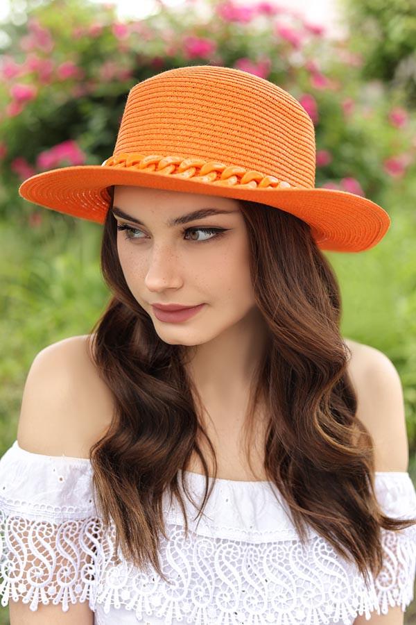 Шляпа женская Braxton с туельей-цепью Оранжевый (1754)