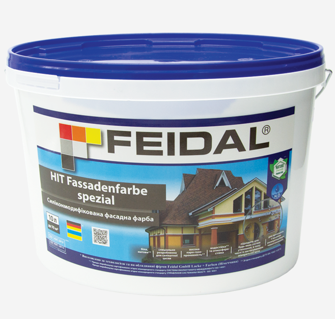 Краска фасадная силиконмодифицированная Feidal HIT Fassadenfarbe spezial 10 л - фото 1