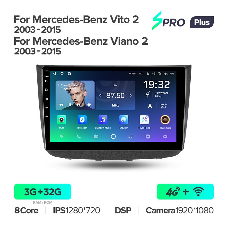 Автомагнитола штатная Teyes SPRO Plus для Mercedes-Benz Vito / Viano 2 W639 2003-2015 Android (1682564683) - фото 2 Автомагнитола штатная Teyes SPRO Plus для Mercedes-Benz Vito / Viano 2 W639 2003-2015 Android (1682564683) - фото 2