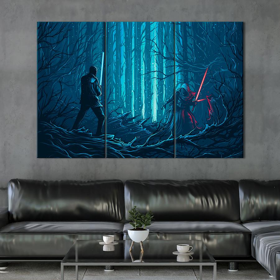 Настенний декор Добро и зло фильм Звёздные войны: Пробуждение Силы 78x48 см (A99-3)