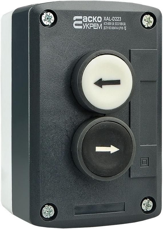 Пост двухместный АСКО-Укрем XAL-D223 Справа-Слева 2.5А 220V 2NO IP54 (A0140020064)