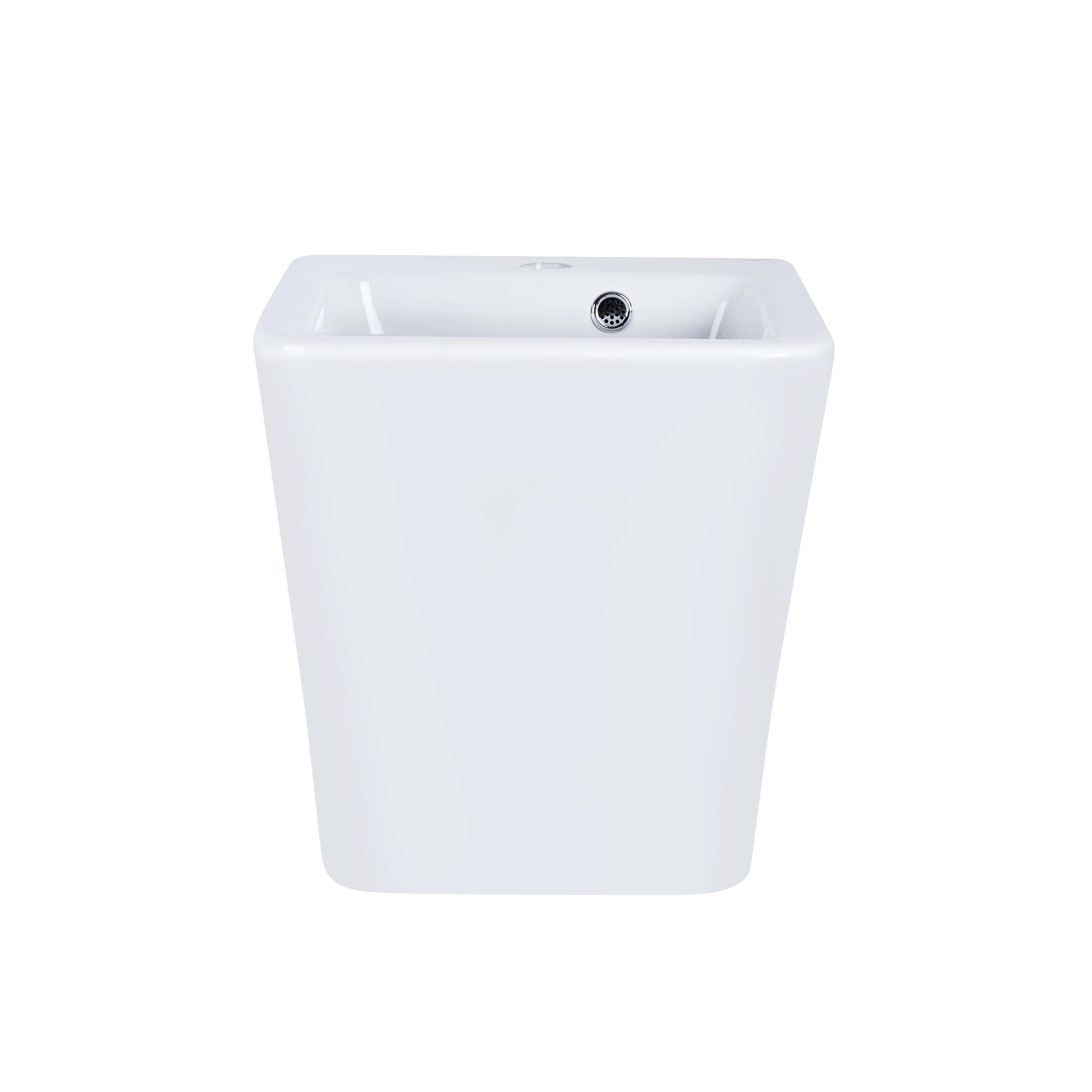 Раковина-моноблок подвесная Qtap Tern с донным клапаном 370х410х400 мм White  (QT1711G808W)