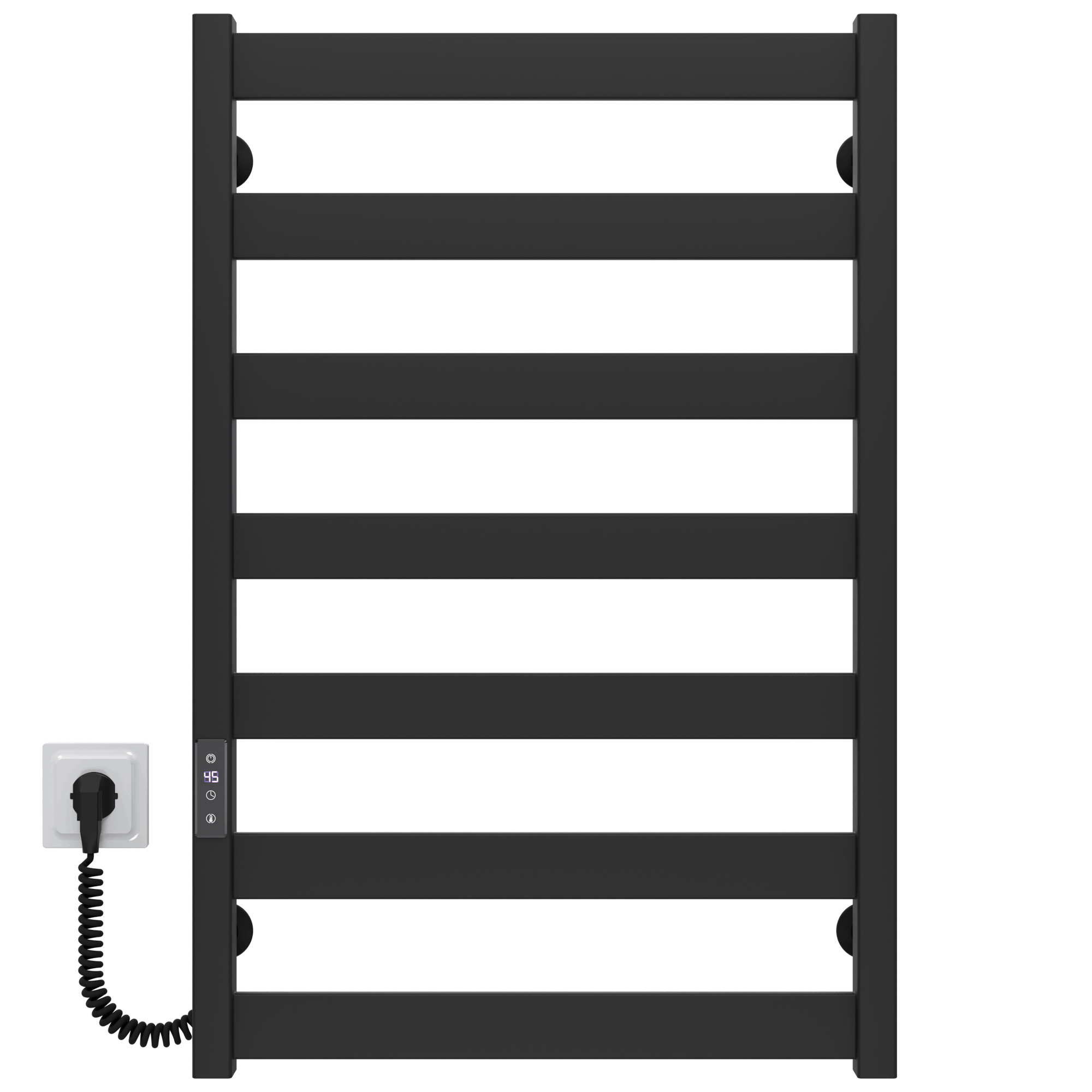 Полотенцесушитель электрический Deffi Silvia П7 JD04 левое подключение нержавеющая сталь 500х800 E мм Черный (A.SV.80.50.7.E.B.L.2)