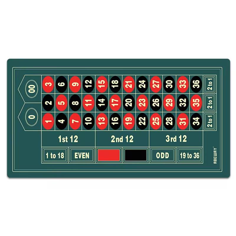 Коврик для игры в рулетку 120х60 см Зеленый