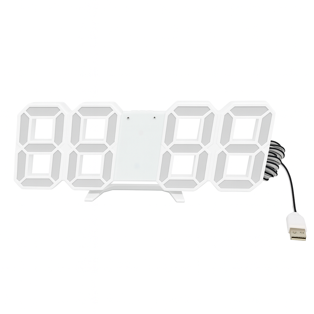 Часы настольные LY 1089 с белой подсветкой LED Белый (507567)