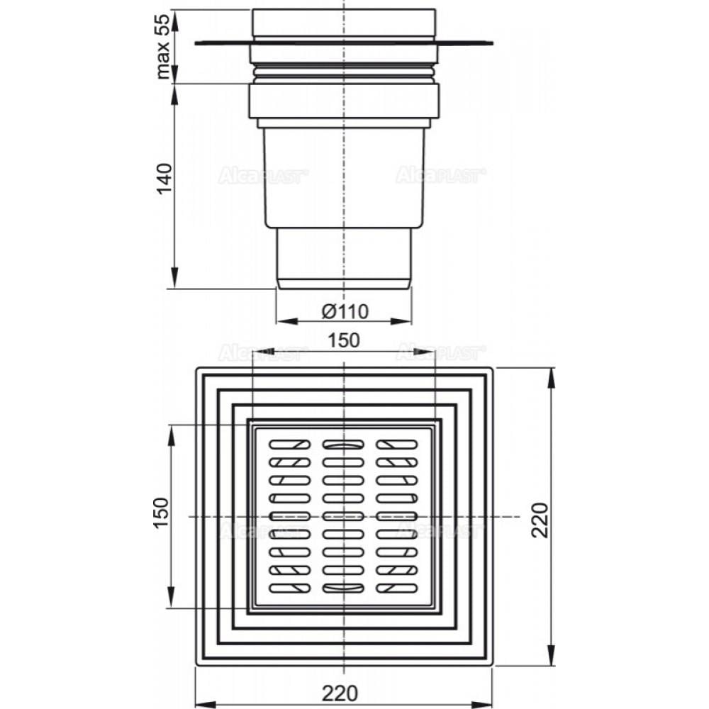 Трап для душа Alca Plast APV13 150x150 мм (93029) - фото 2