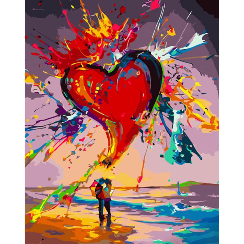 Картина по номерам Strateg Премиум Яркая любовь с лаком и 40х50 см (GS1531)