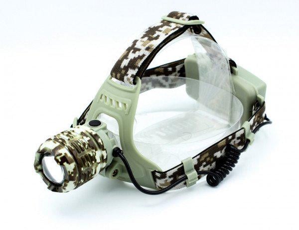 Фонарик фонарь налобный на 2 аккумулятора 18650 ART 7214 T6/8012 камуфляжный