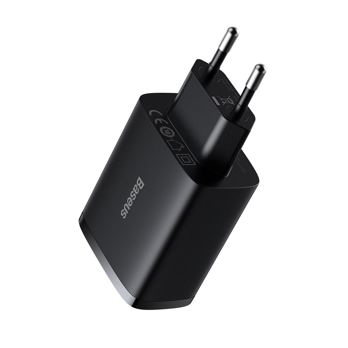 Зарядное устройство сетевое Baseus Compact Charger 3U 17 W 3USB Black (CCXJ020101) - фото 5 Зарядное устройство сетевое Baseus Compact Charger 3U 17 W 3USB Black (CCXJ020101) - фото 5