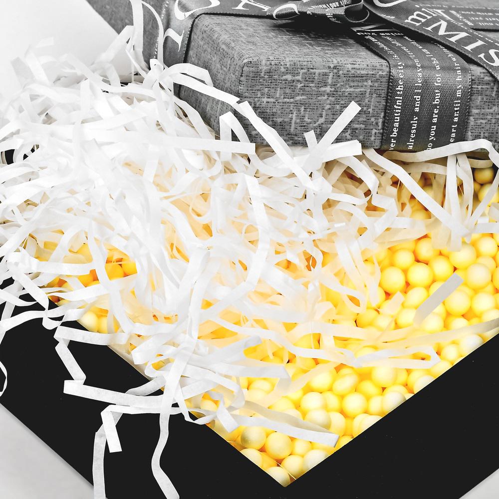 Декоративный пенопластовый наполнитель и бумага для подарочных коробок 40 г Yellow (22091880) - фото 2