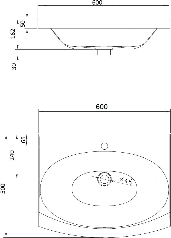 Умывальник Adamant Logan 600Х500 Brown-05 - фото 2