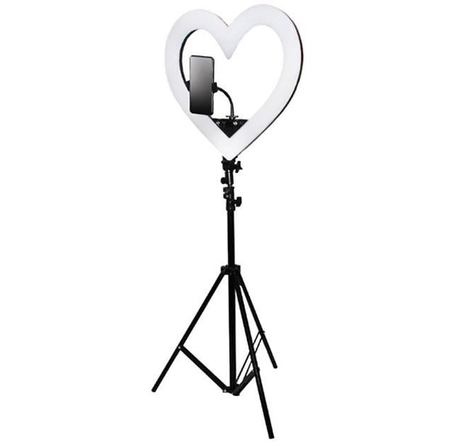 Штатив с кольцевой LED лампою JM33-13 Сердце RGB 3 температурных режима/7 световых 30 Вт 33 см 2 м (2720251236)