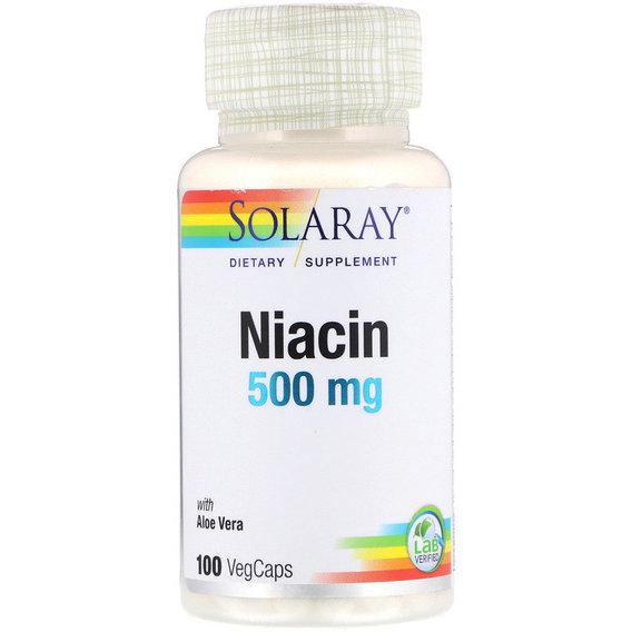 Ніацін Solaray Niacin 500 мг 100 Veg Caps (SOR04363)