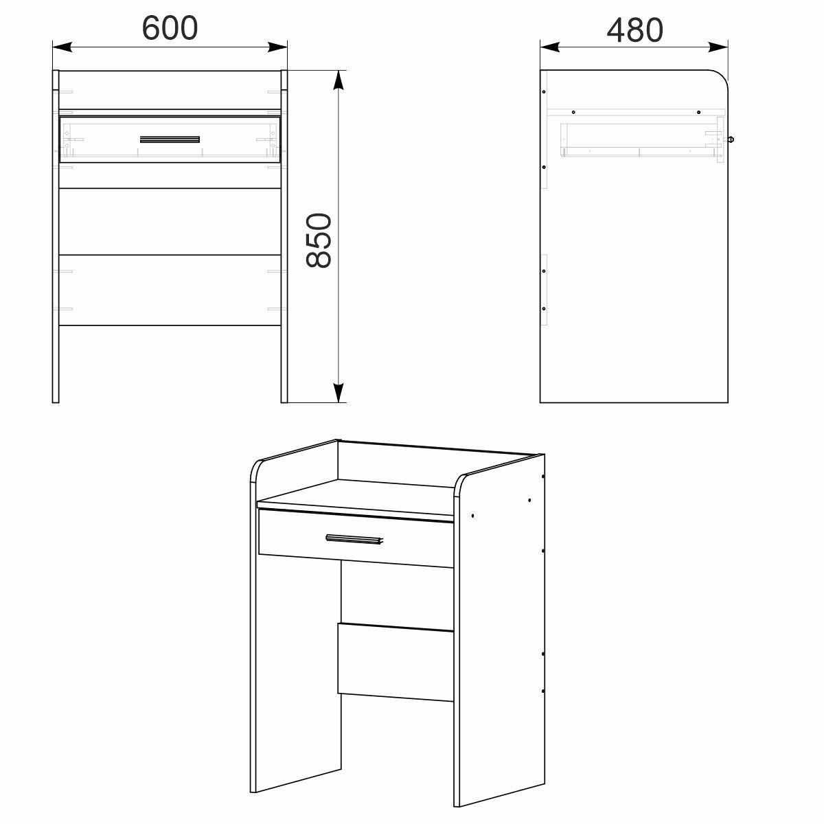Трюмо Компаніт-10 Горіх (501_komp_G_NM) - фото 2 Трюмо Компаніт-10 Горіх (501_komp_G_NM) - фото 2