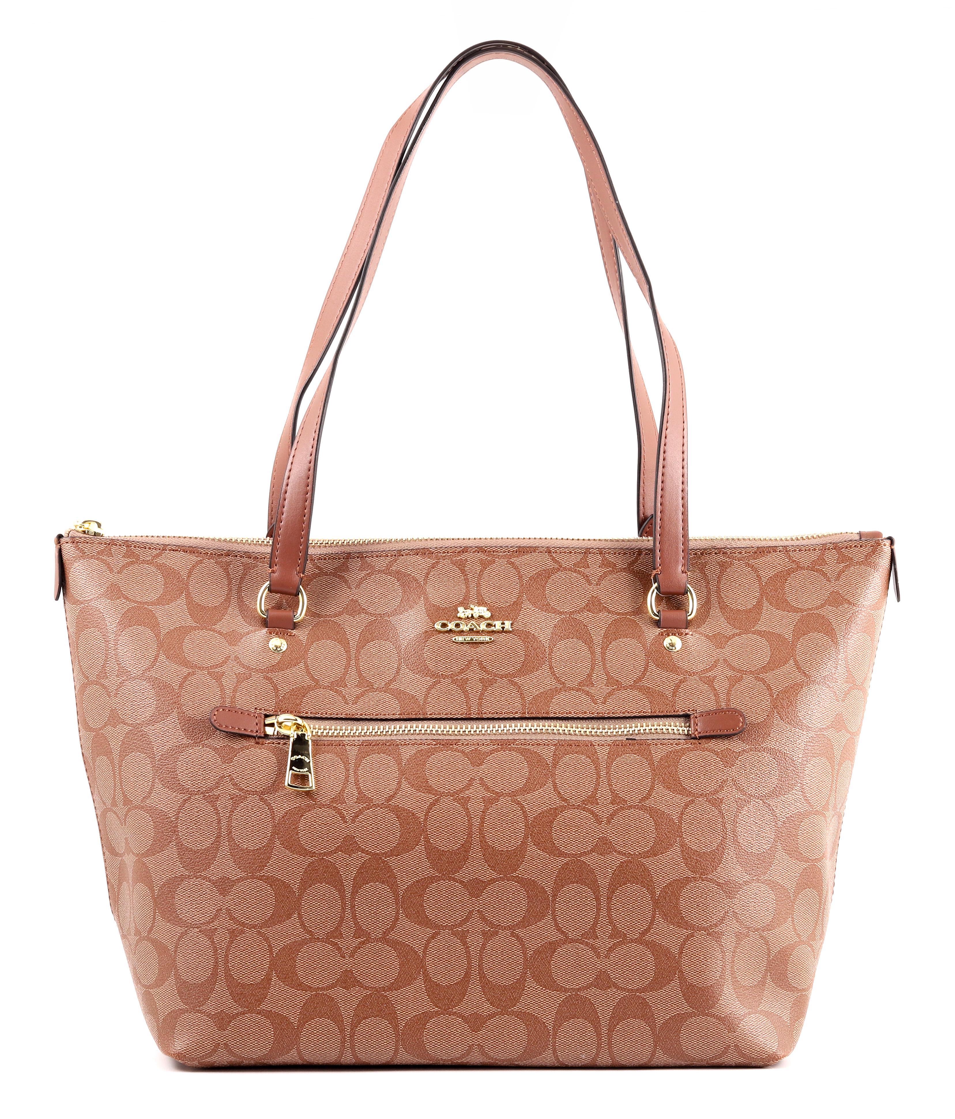 Сумка женская кожаная Coach Tote Gllery IM/Khaki/Saddle