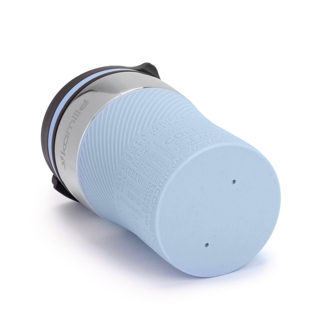 Термокружка с силиконовой TPR-вставкой Kamille KM-2154 из нержавеющей стали 260 мл Стальной/Голубой (150-84-2154.1) - фото 5 Термокружка с силиконовой TPR-вставкой Kamille KM-2154 из нержавеющей стали 260 мл Стальной/Голубой (150-84-2154.1) - фото 5