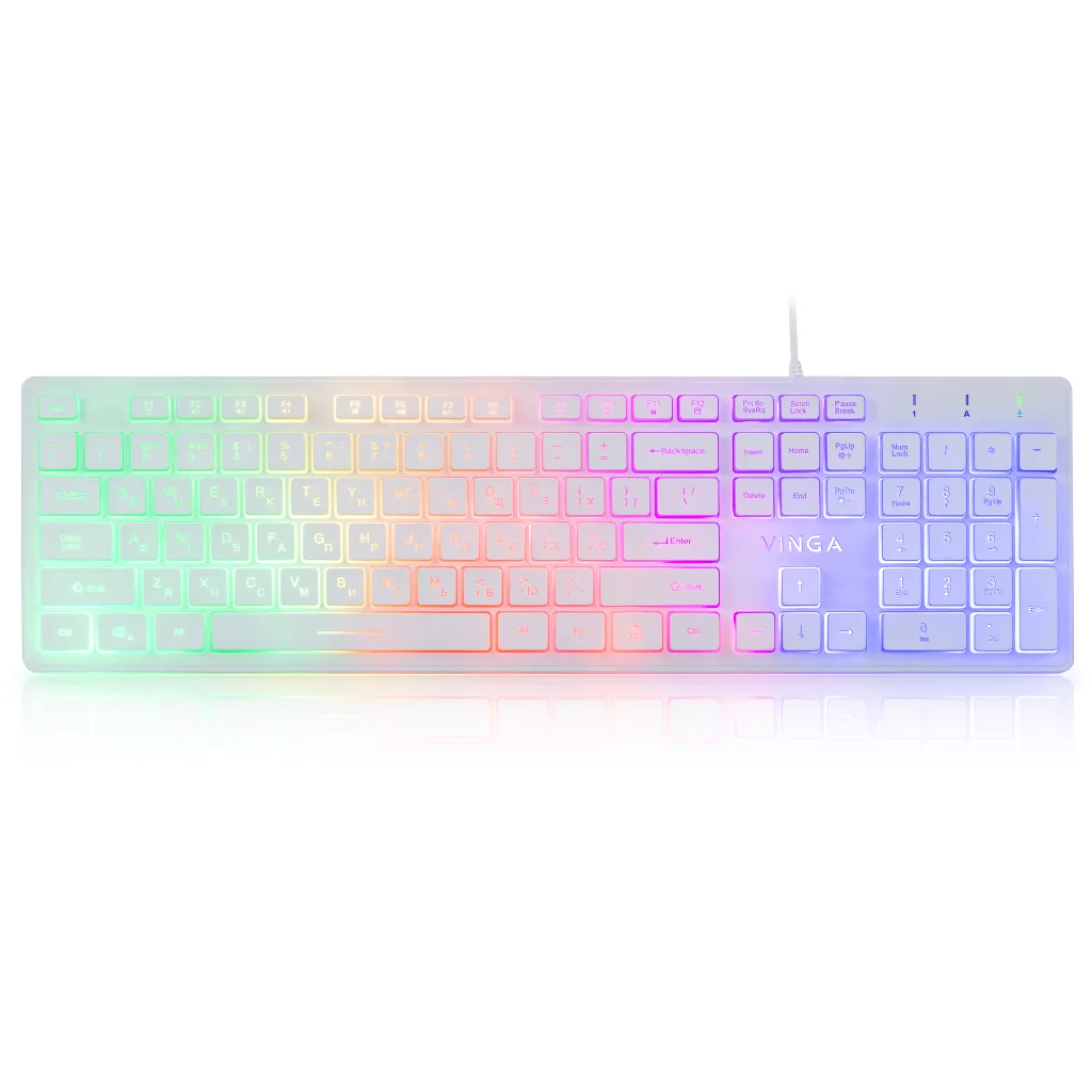 Клавіатура Vinga KB410 White (37730349)