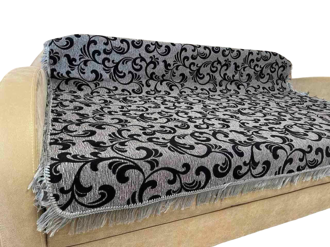 Покривало на ліжко гобелен 150х200 см із накидками на крісло Сірий (Д-gobelen-new-004-01) - фото 1