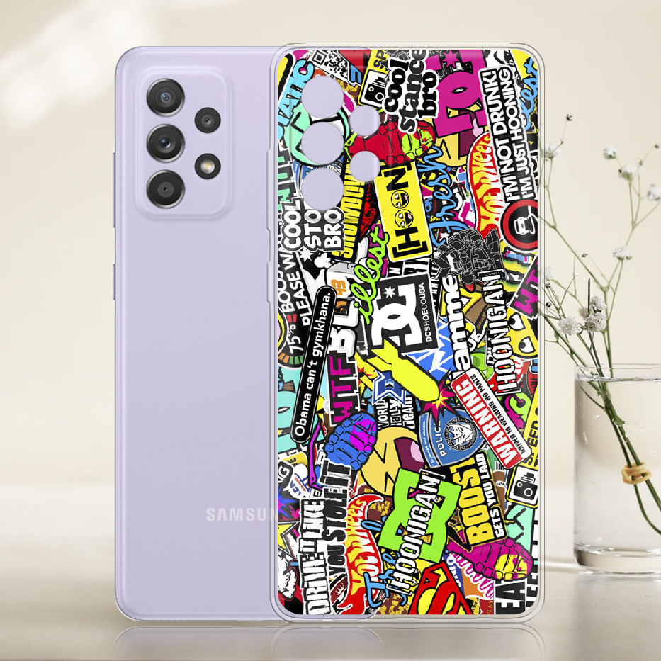 Чохол BoxFace Samsung A525 Galaxy A52 Multicolored Inscriptions Прозорий силікон (42075-up880-42075) - фото 2