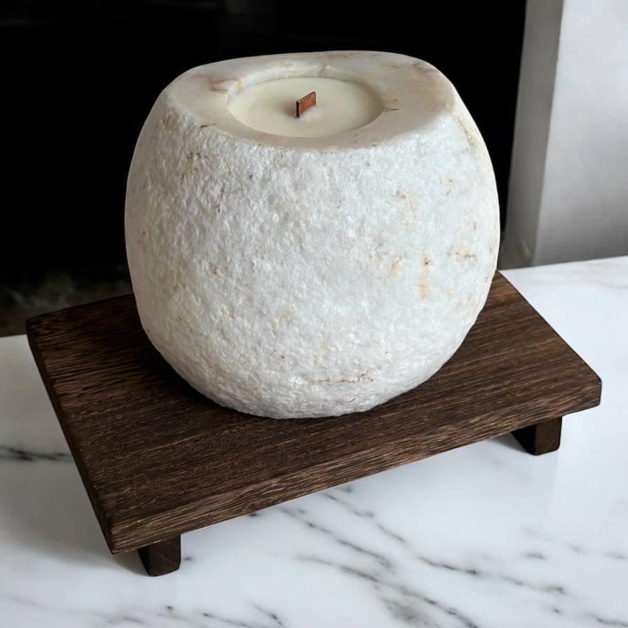 Аромасвечка в чаше из белого мрамора L