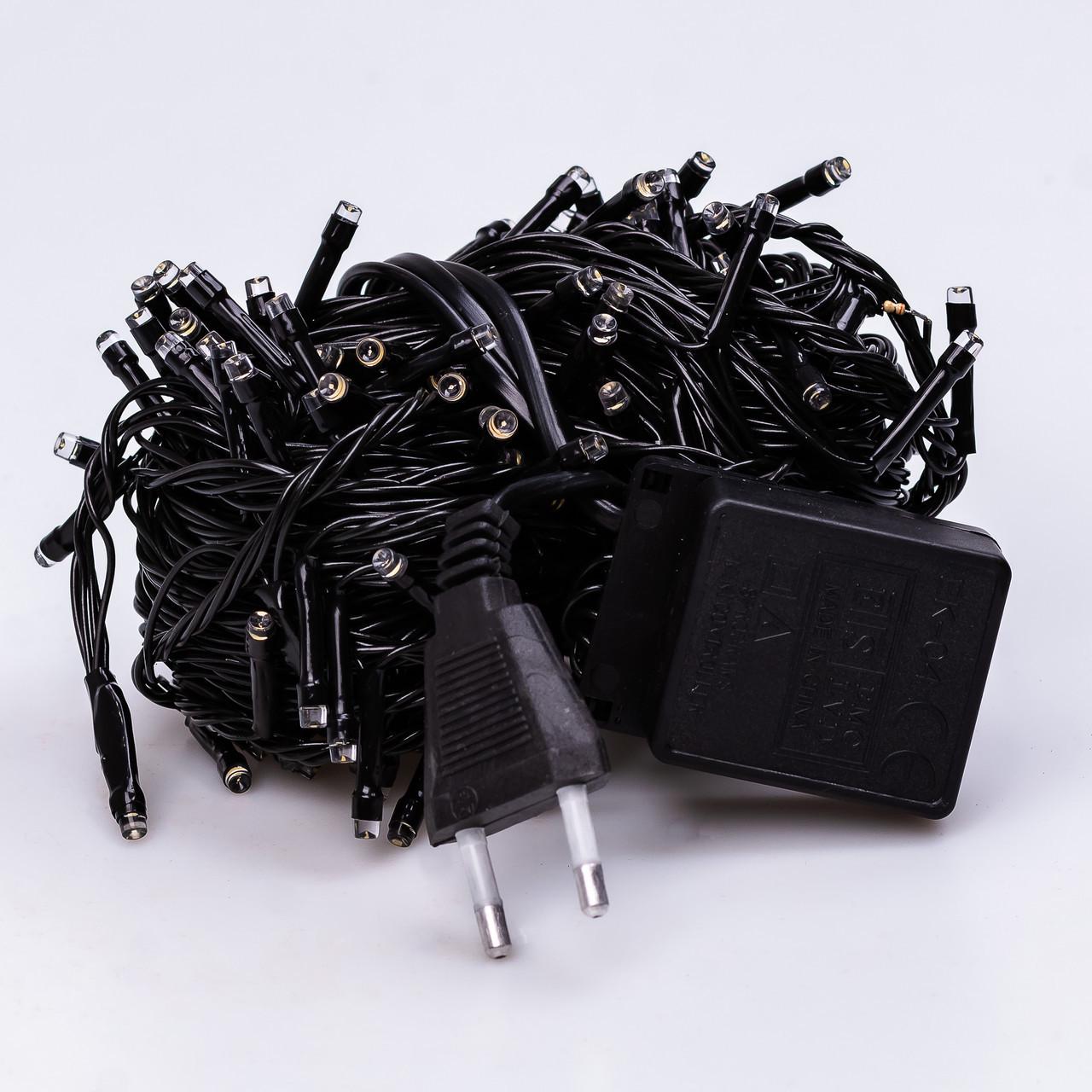 Гирлянда нить 14 м на 300 LED лампочек светодиодная черный провод 8 режимов работы Желтый - фото 8 Гирлянда нить 14 м на 300 LED лампочек светодиодная черный провод 8 режимов работы Желтый - фото 8