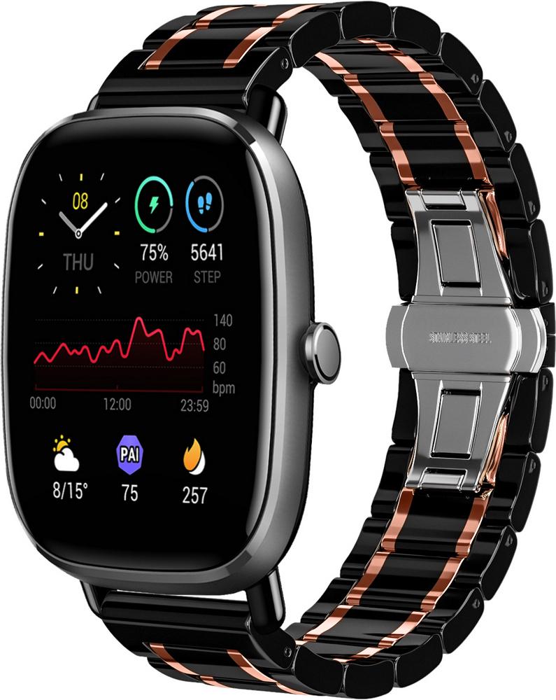 Ремешок керамический Ceramo для Amazfit GTS 2 mini Black/Pink (28739-51)