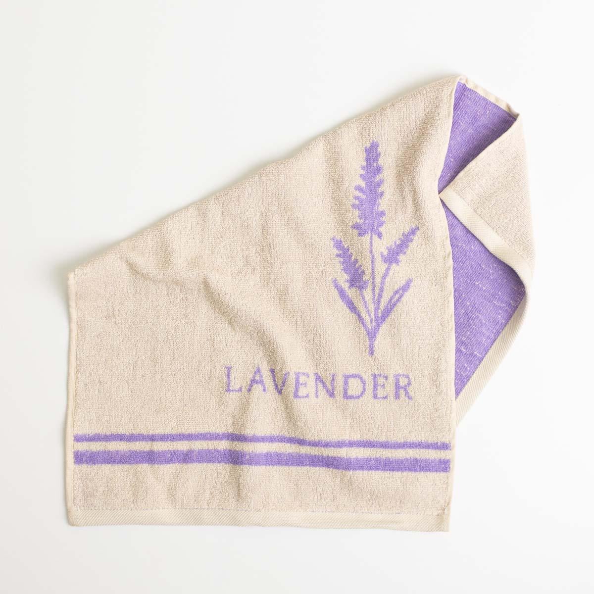 Полотенце махровое для душа GM Textile Лаванда двухстороннее 400 г/м2 70х140 см Лавандовый/Бежевый (rml400-140-lavender)