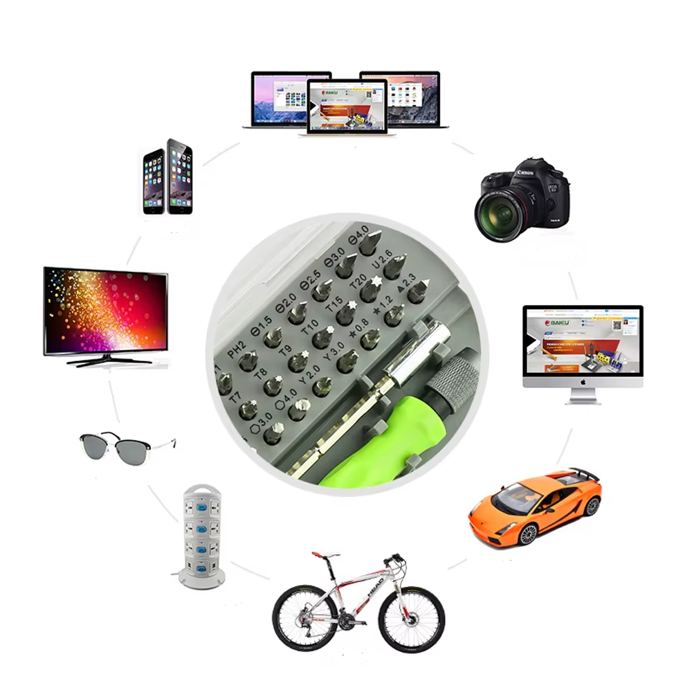 Отвертка цанговая BAKU BK-3035 с набором бит/прецизионные отвертки Transparent (110291-2) - фото 3