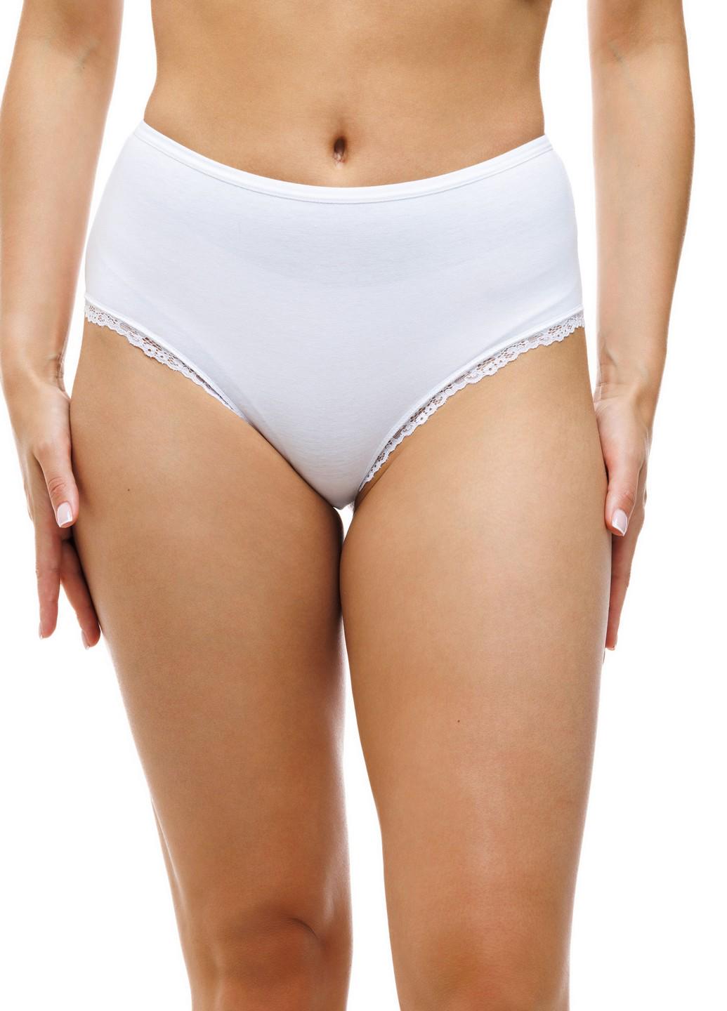 Трусы женские Наталюкс с высокой посадкой и кружевом с бамбука L Белый (5127143200041)
