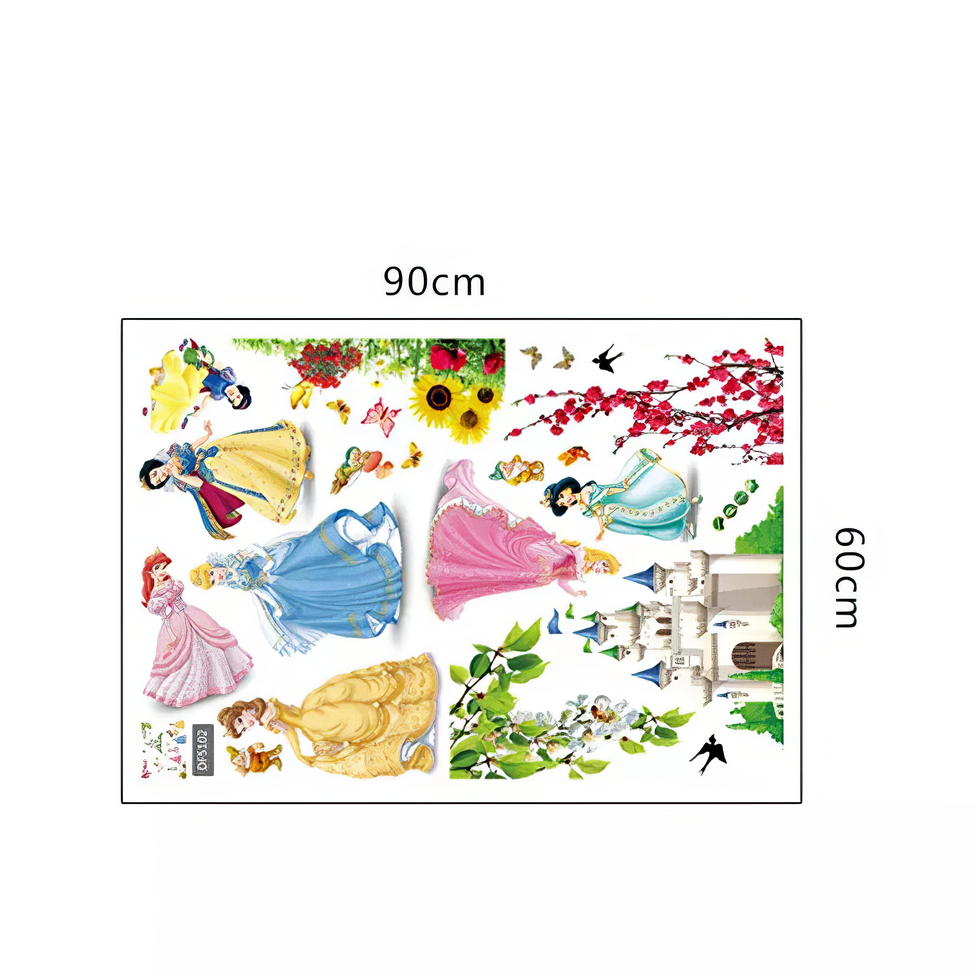 Набір вінілових наліпок Діснеївські принцеси в дитячу кімнату для дівчаток 60х90 см - фото 5 Набір вінілових наліпок Діснеївські принцеси в дитячу кімнату для дівчаток 60х90 см - фото 5