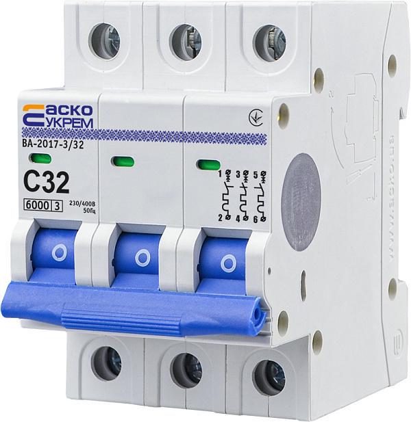 Автоматический выключатель АСКО-УКРЕМ ВА-2017/С 3р 32А (28679962)