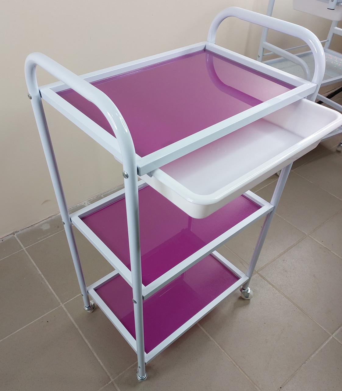 Коляска косметологическая ДенІС professional на 3 полочки с выдвижным лотком (1764971093) - фото 2 Коляска косметологическая ДенІС professional на 3 полочки с выдвижным лотком (1764971093) - фото 2