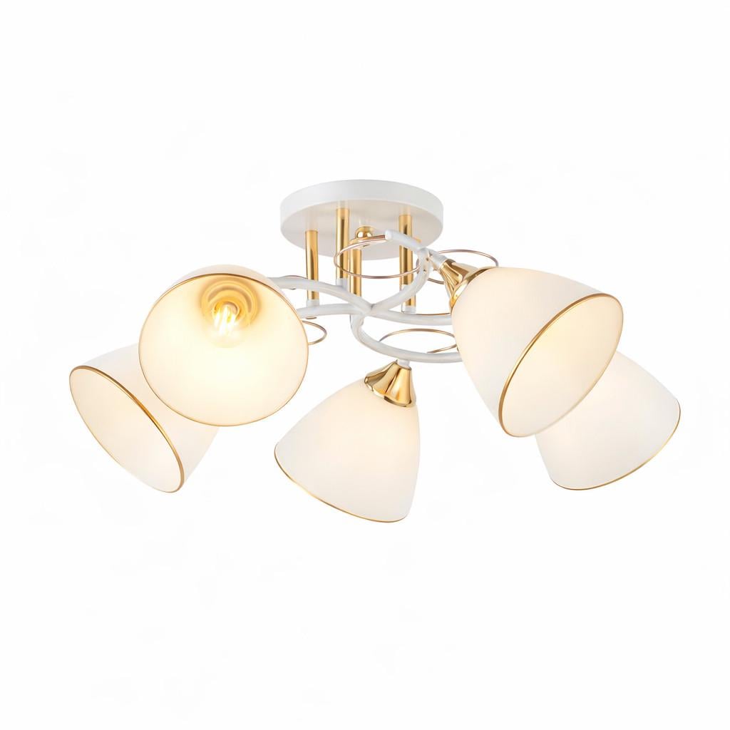 Люстра Valeso V 6396-5 WH+FG на 5 плафонів Біло-золотий (2814659568)