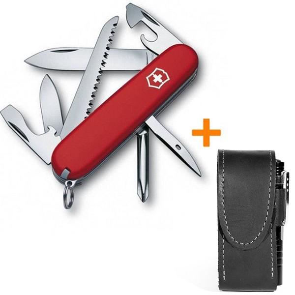 Комплект нож Victorinox Hiker Red 1.4613/чехол с фонариком - фото 11