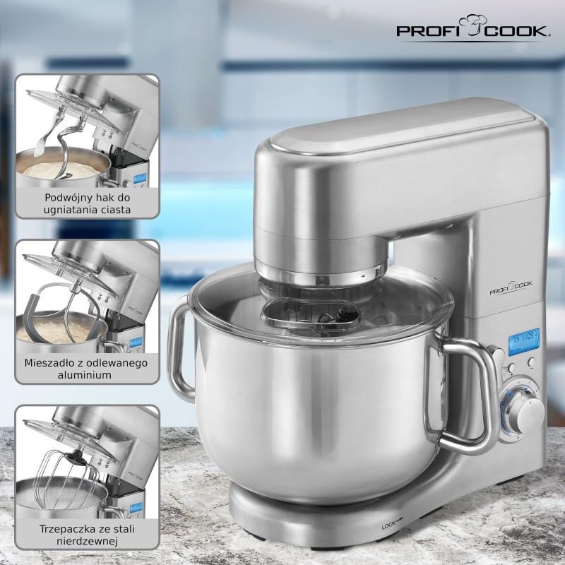 Кухонный комбайн Profi Cook PC-KM 1096 алюминиевый корпус 1500 Вт 10 л (1096) - фото 2 Кухонный комбайн Profi Cook PC-KM 1096 алюминиевый корпус 1500 Вт 10 л (1096) - фото 2