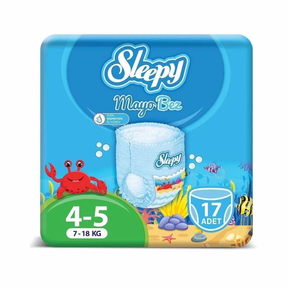 Подгузники-трусики для купания Sleepy Swimming 4 (maxi) - 5 (junior) (7-18 кг) 17 шт. памперсы для пляжа