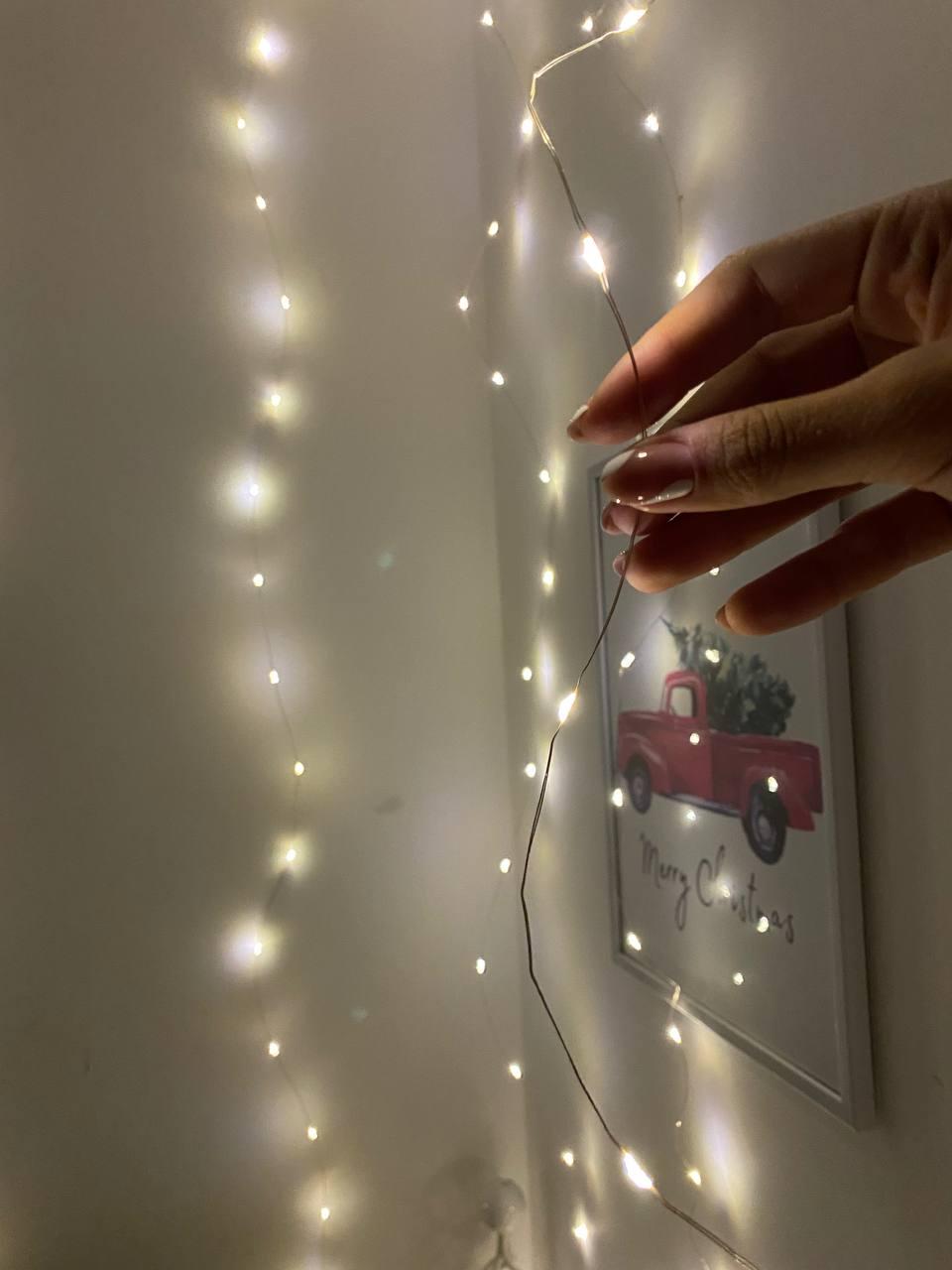 Гірлянда Роса 3/2 200 ламп пульт керування 8 режимов яскравості з таймером теплий білий (1242) - фото 3