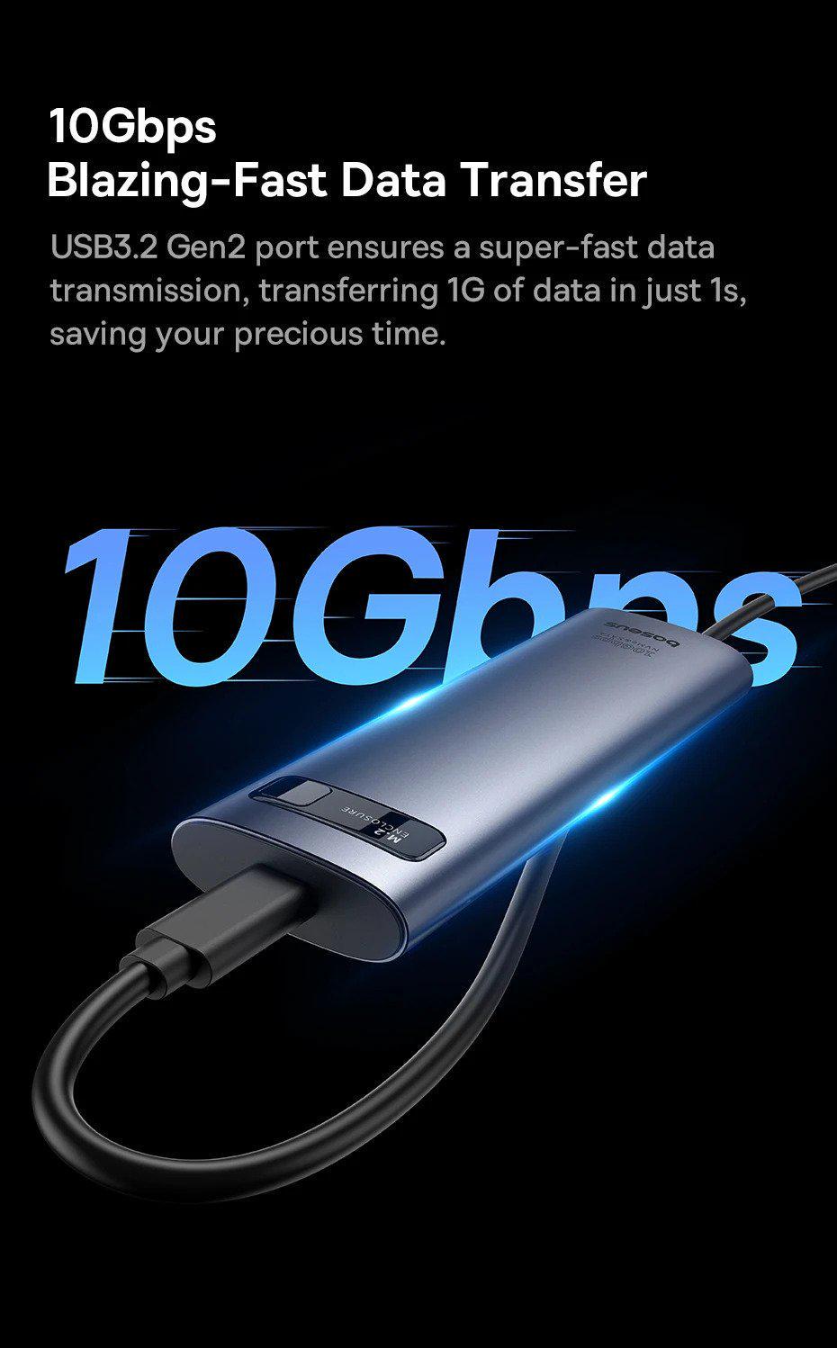 Корпус BASEUS для M.2 NVME та SATA SSD дисків FlyJoy 10 Гбіт/с USB 3.2 Gen2 2280/2260/2242/2230 для PCI-e та NGFF Сірий (B00760600811-00) - фото 8 Корпус BASEUS для M.2 NVME та SATA SSD дисків FlyJoy 10 Гбіт/с USB 3.2 Gen2 2280/2260/2242/2230 для PCI-e та NGFF Сірий (B00760600811-00) - фото 8