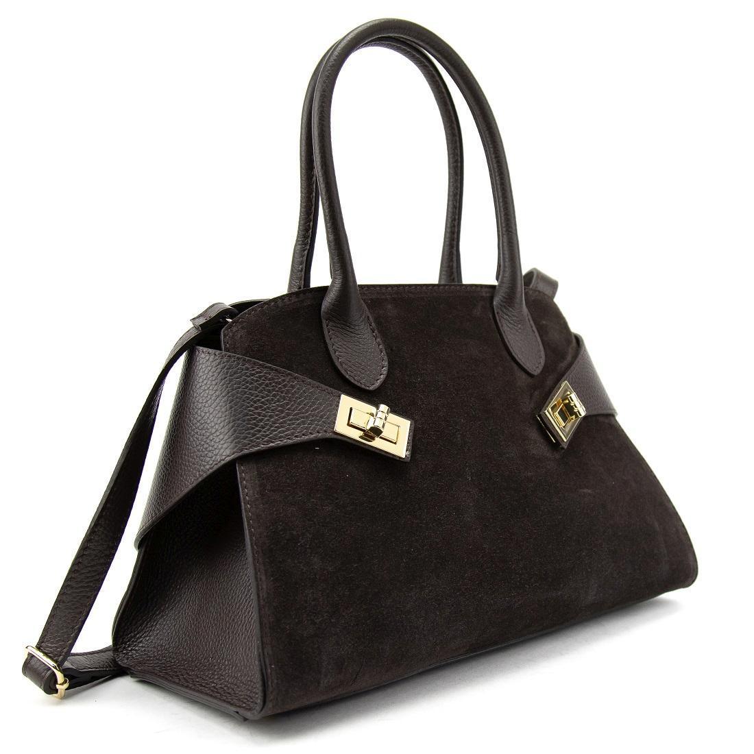 Женская сумка классическая замшевая Firenze Italy F-IT-7688-1DB-S Шоколадный (2768688446) - фото 3