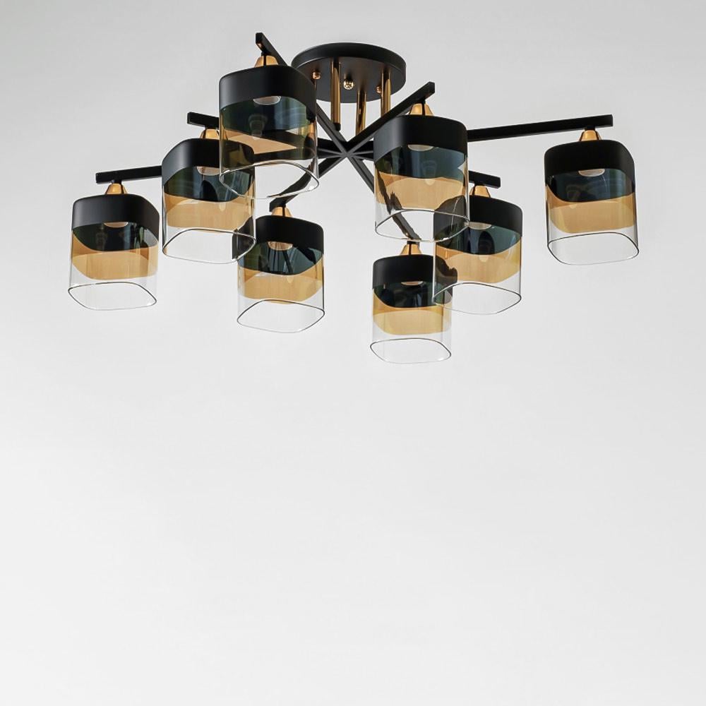 Люстра потолочная Light House SR-19103/8 BK/CR D720хH280 Черный/Золотой