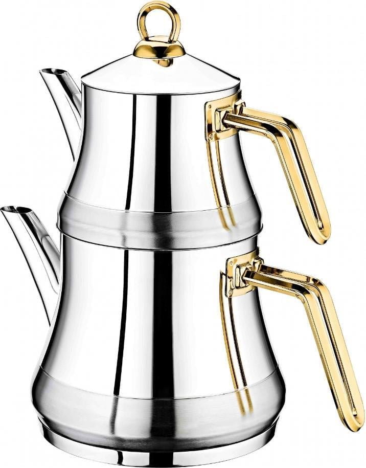 Чайник двухъярусный OMS нержавеющая сталь индукция 0,5 л/1,25 л