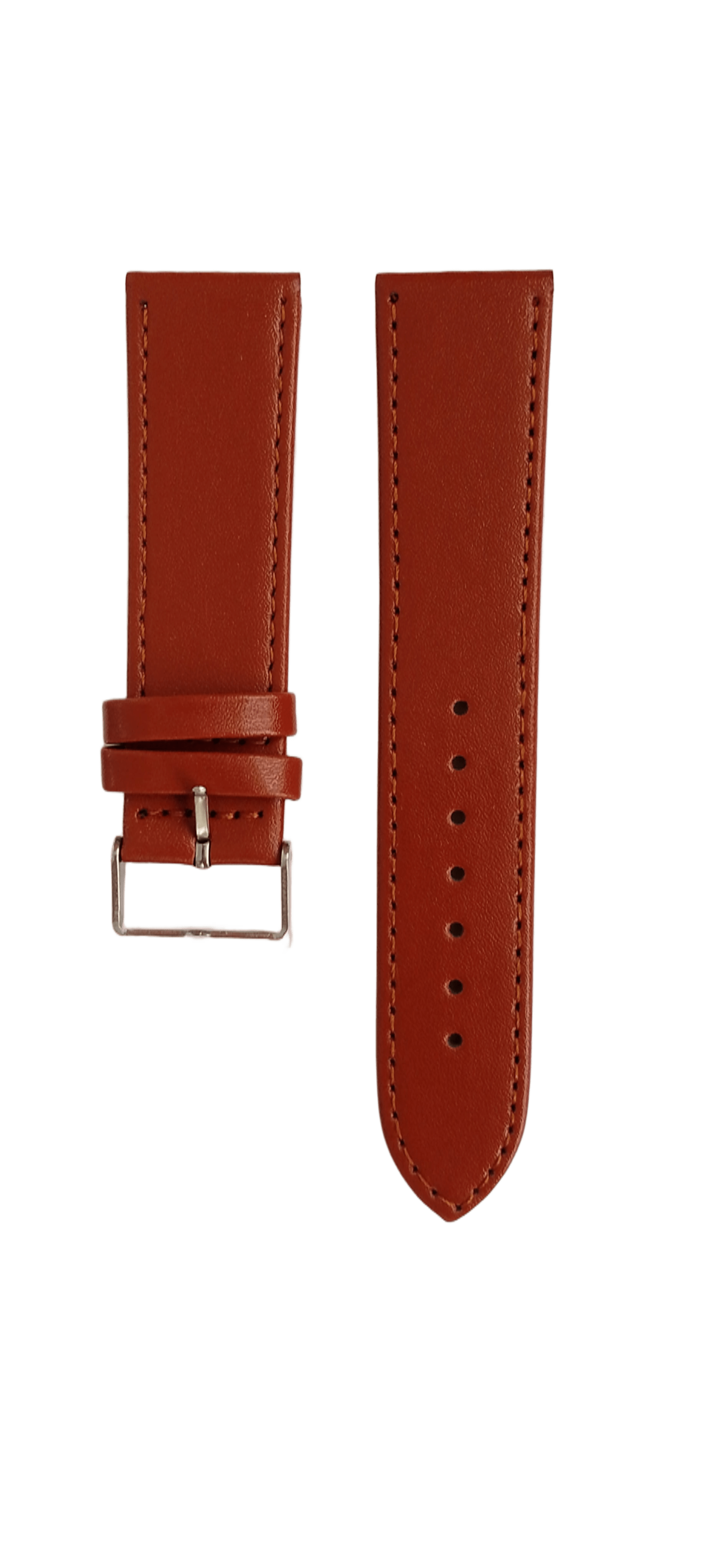 Ремешок для часов кожаный гладкий 22х175 мм Светло-коричневый (4063)