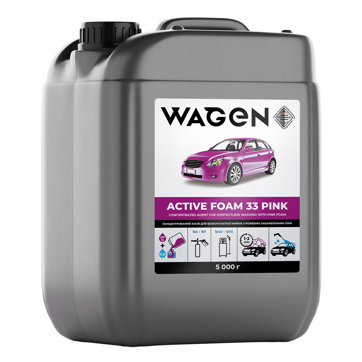 Активна піна Wagen Active Foam 33 Pink 5 кг Рожевий (29423958)