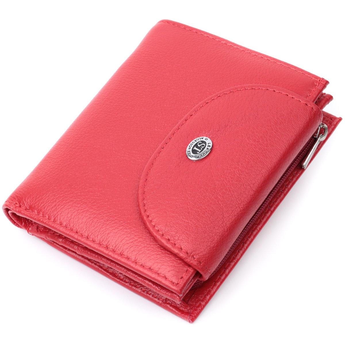 Кошелек женский ST Leather 22712 с монетницей из натуральной кожи Красный (168-136-22712)