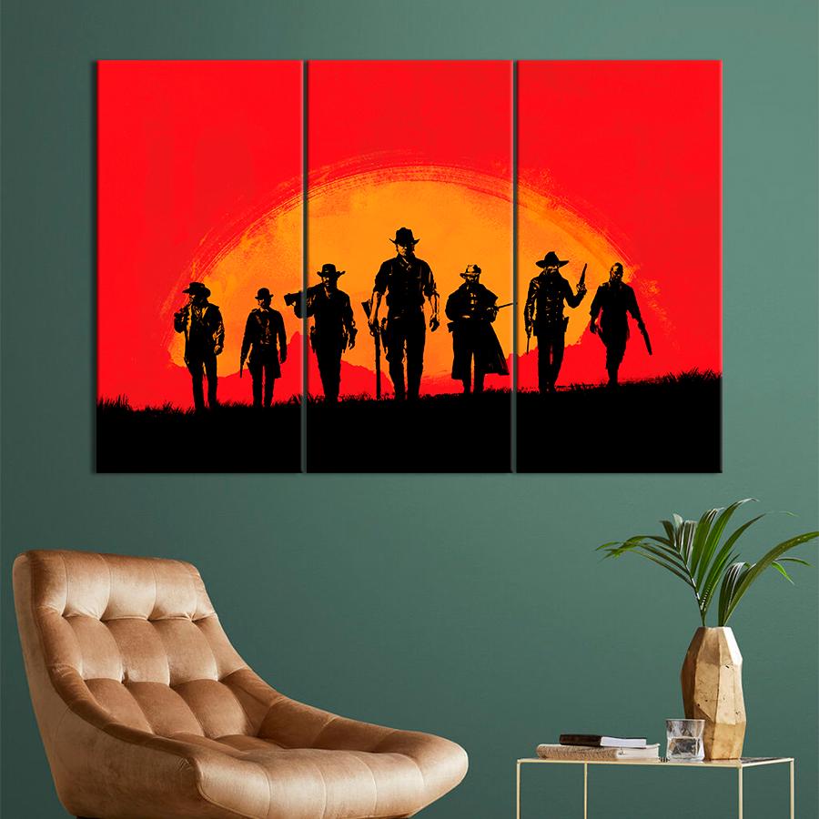 Настенний декор Стильный постер игры Red Dead 128x81 см (A170-3)