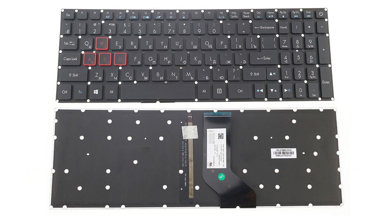 Клавиатура для ноутбука Acer Predator G3-573 с подсветкой клавиш матовая (NK.I1513.04U) - фото 2