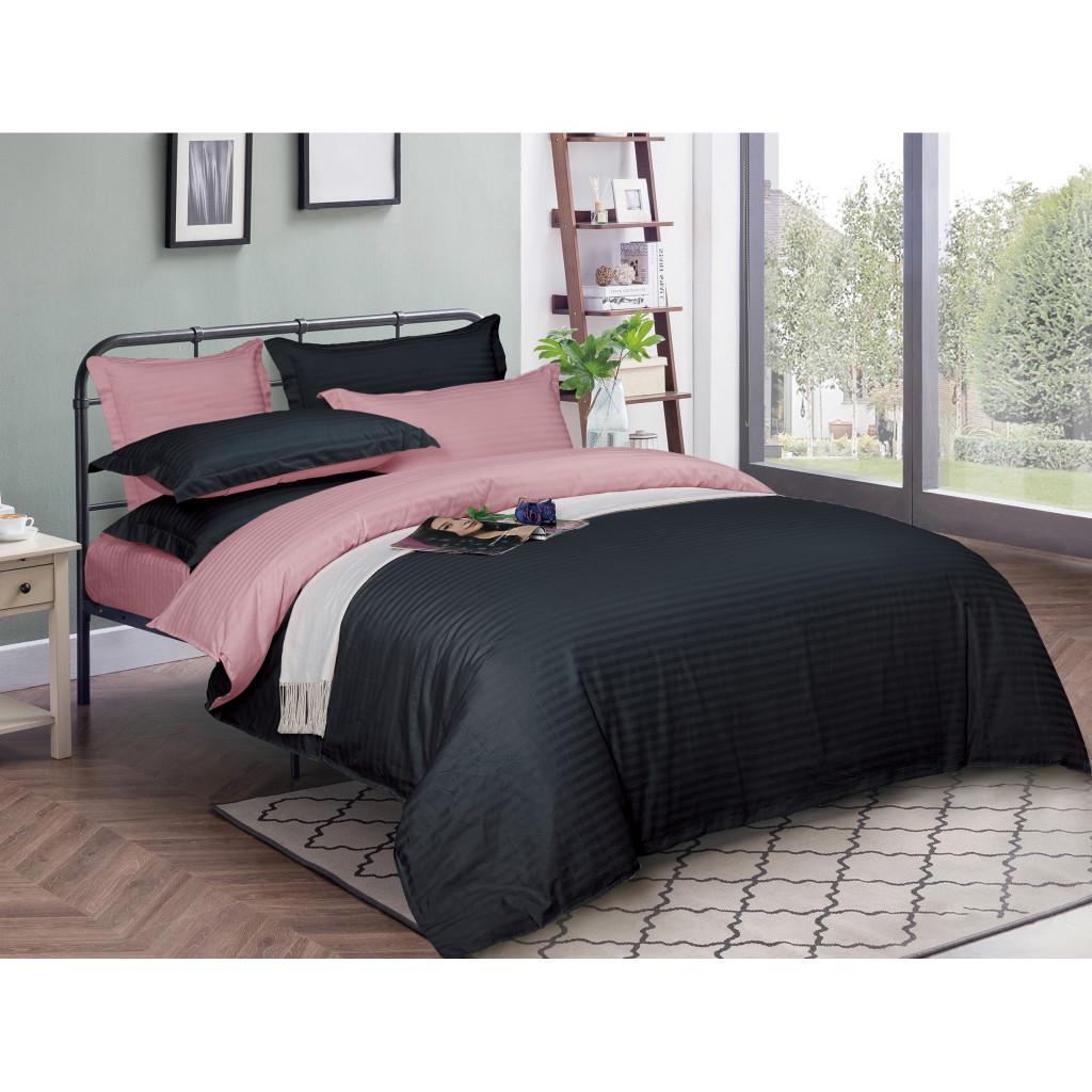 Комплект постельного белья MirSon 30-0021+30-0007 Esandiora satin-stripe семейный 160х220 см (215793)