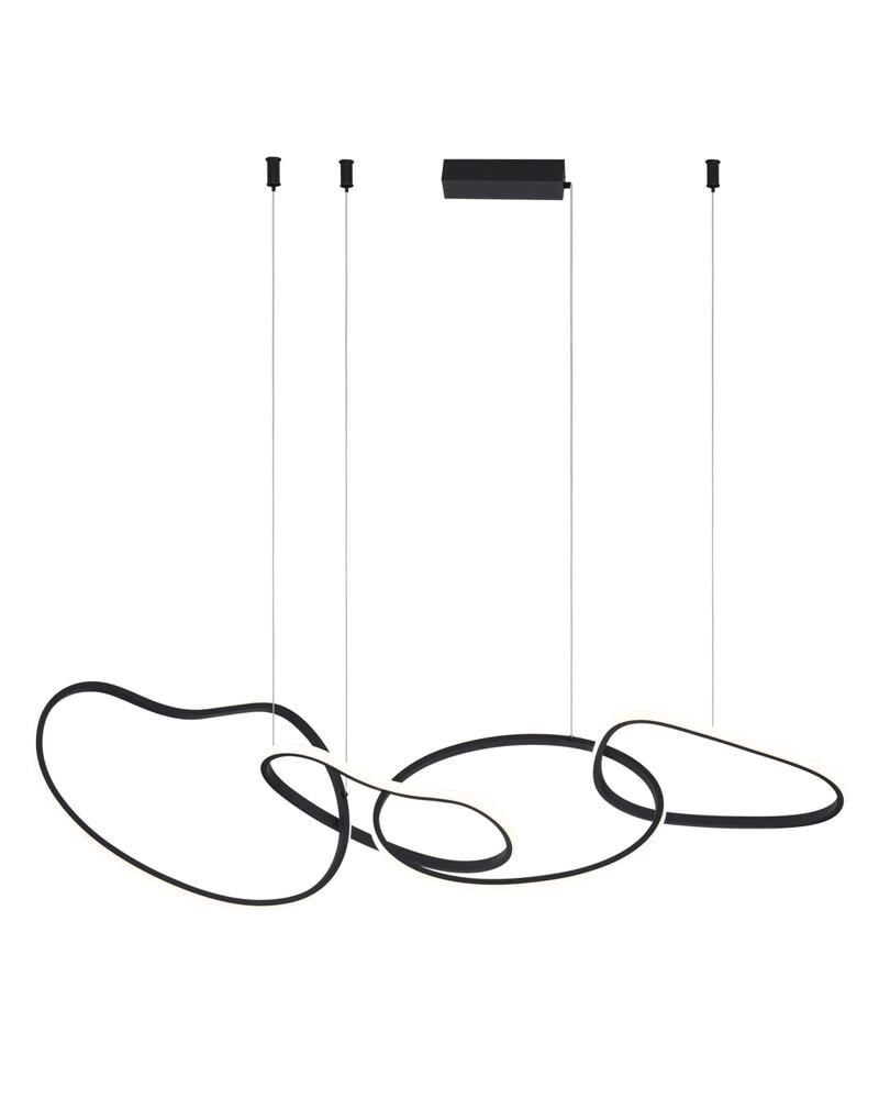 Люстра Italux PND-22412-S4-BK Fonte LED 3000K-6000K 5300Lm IP20 Черный (27489480)