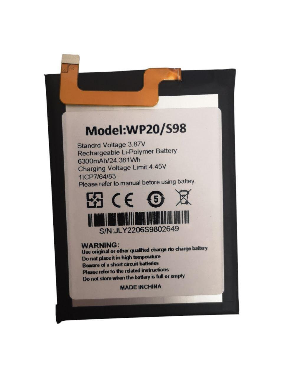 Акумулятор для Oukitel WP20/S98 6300 mAh 24,381Wh (000012639)